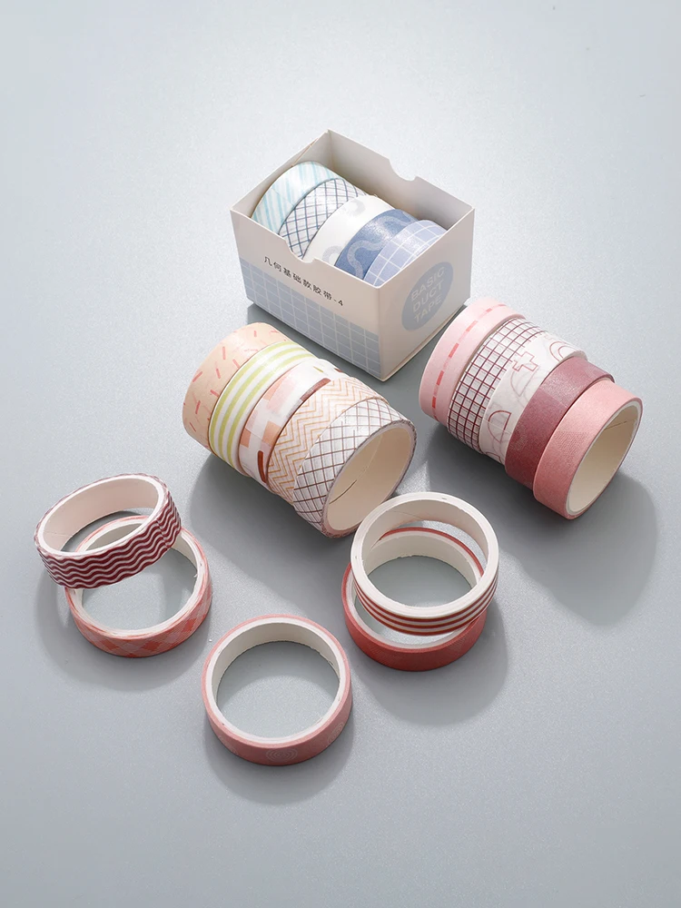 5Pcs Washi Tape Set Basic Masking Tape Journal Japanese Stationery Washitape For Diary Scrapbooking Decorative Adhesive Tape