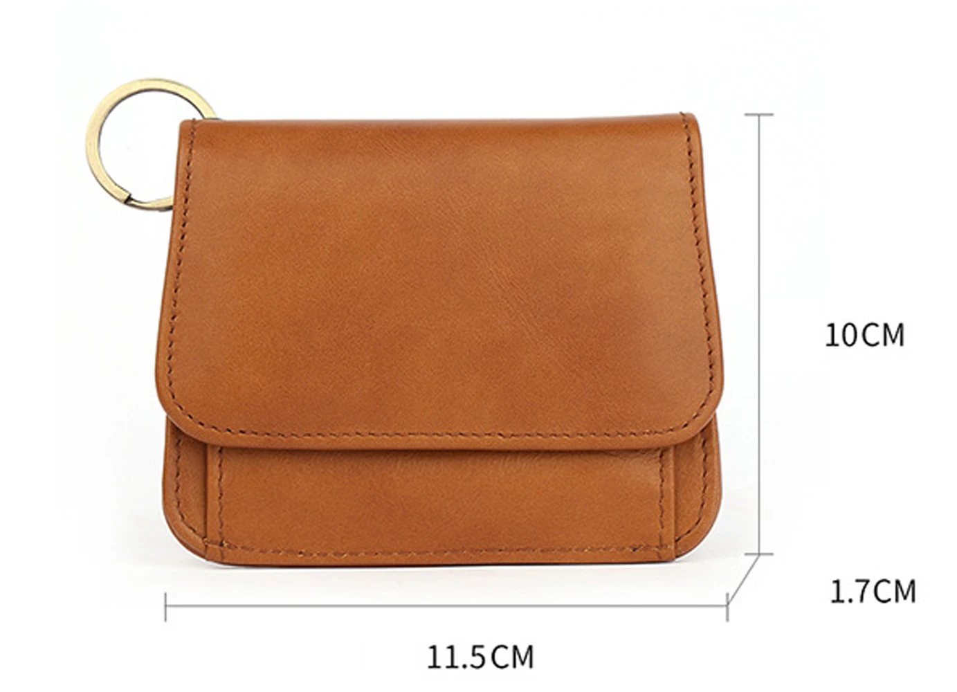 Fashion Retro Fashion Leather Fold Head Layer Cowhide Solid Color Women Wallet  Cowhide Leisure Chic Leather Luxury Coin Purse