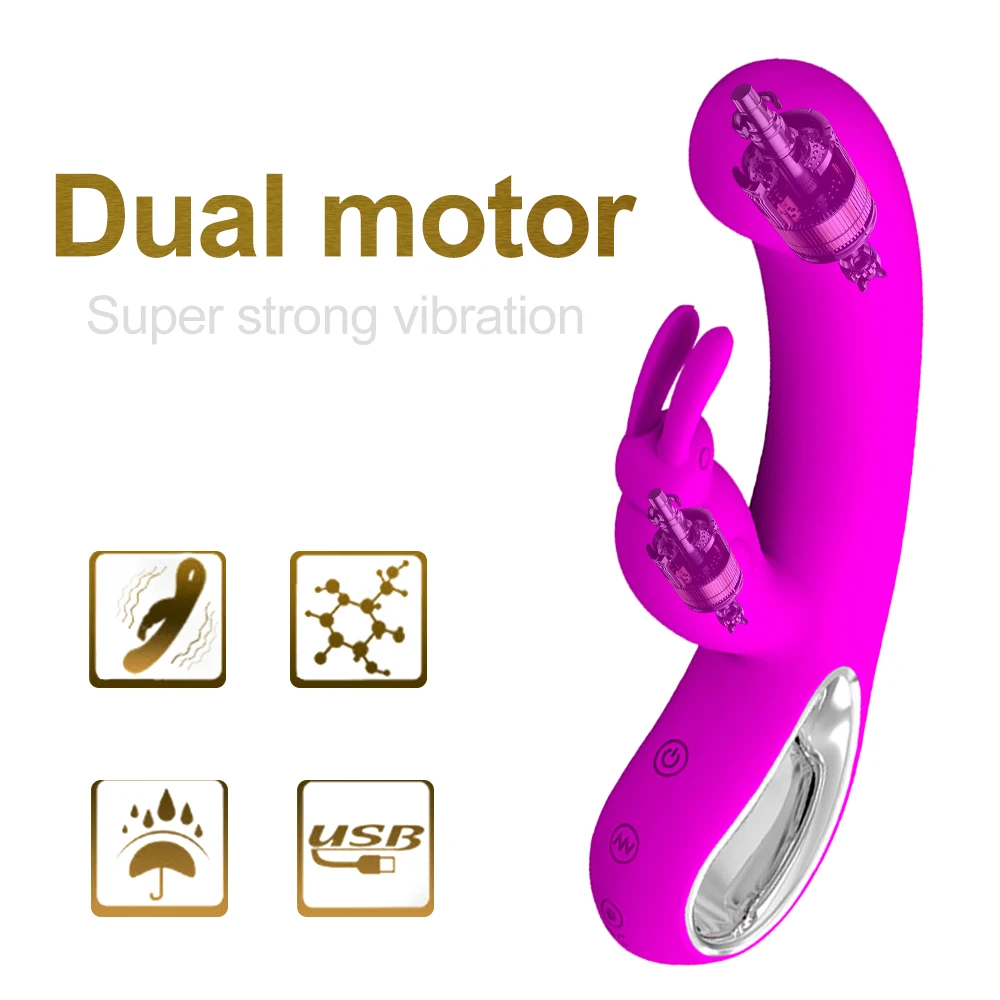 OLO Rabbit Dildo Vibrator Clitoris Stimulator 12 Speeds G-spot Massage Female Masturbation Sex Toy for Women Adult Products