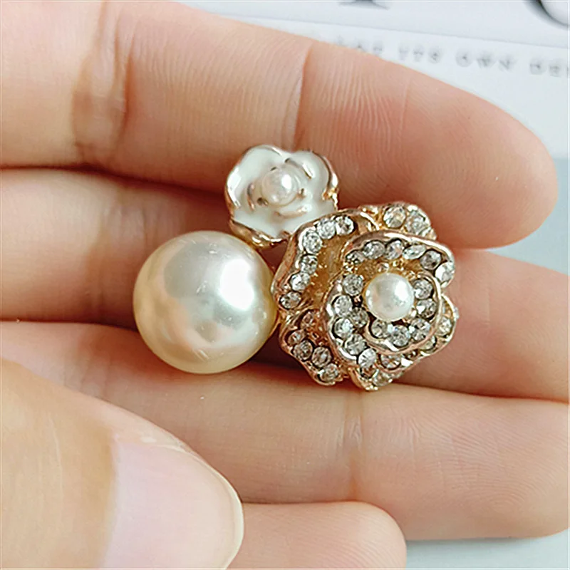 20pcs 20*30MM Imitation  valentine's Day gift flower enamel charms golden bracelet jewelry alloy flower pendants