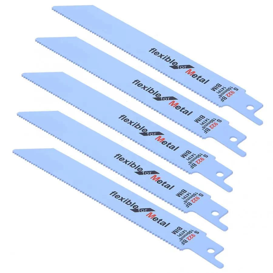 5Pcs 150mm High Carbon Steel Reciprocating Jig Saw Blade S922BF/S922EF Hand Saber Saw Blade For Cutting Wood Plastic Pipe Metal