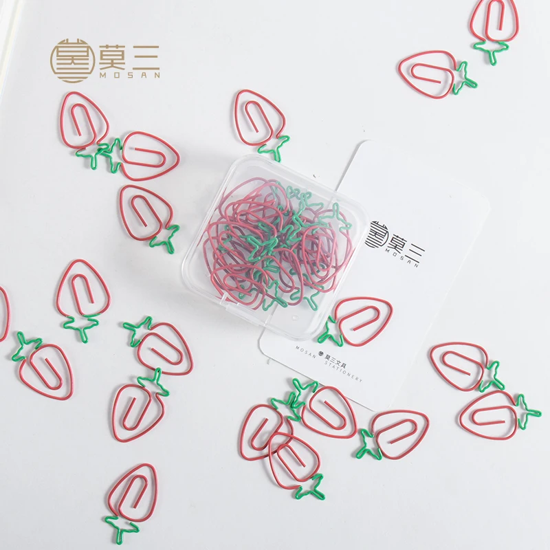 Stationery Strawberry Paper Clip Special-shaped Office Table Accessories Clips Oficina Clip Kawaii Pink Clips Love Paper Clip