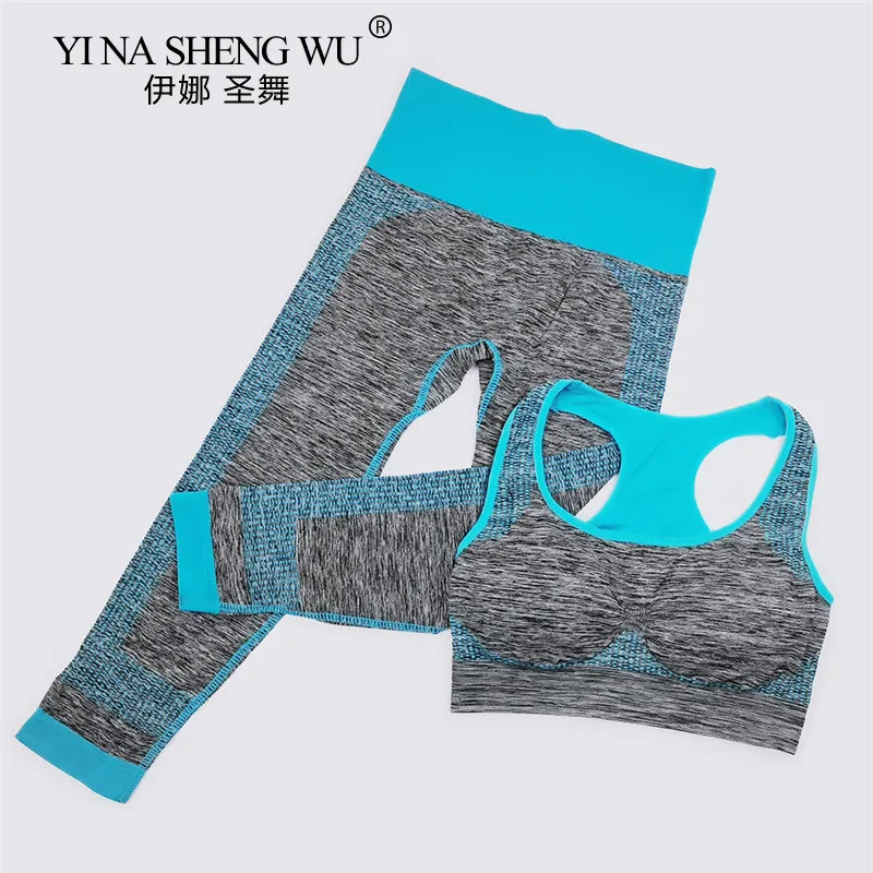 2021 Women\'s Yoga Set Women Sports Set Crop Tops + Yoga Legging Capri Pant Women Tracksuit Fitness Gym Running Clothes 2pcs New