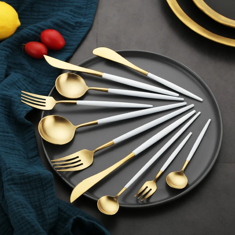 

Spklifey Dinnerware Chopsticks Set Gold Dinnerware Set 304 Kitchen Forks Knives Spoons Stainless Steel Dinnerware Set Chopsticks