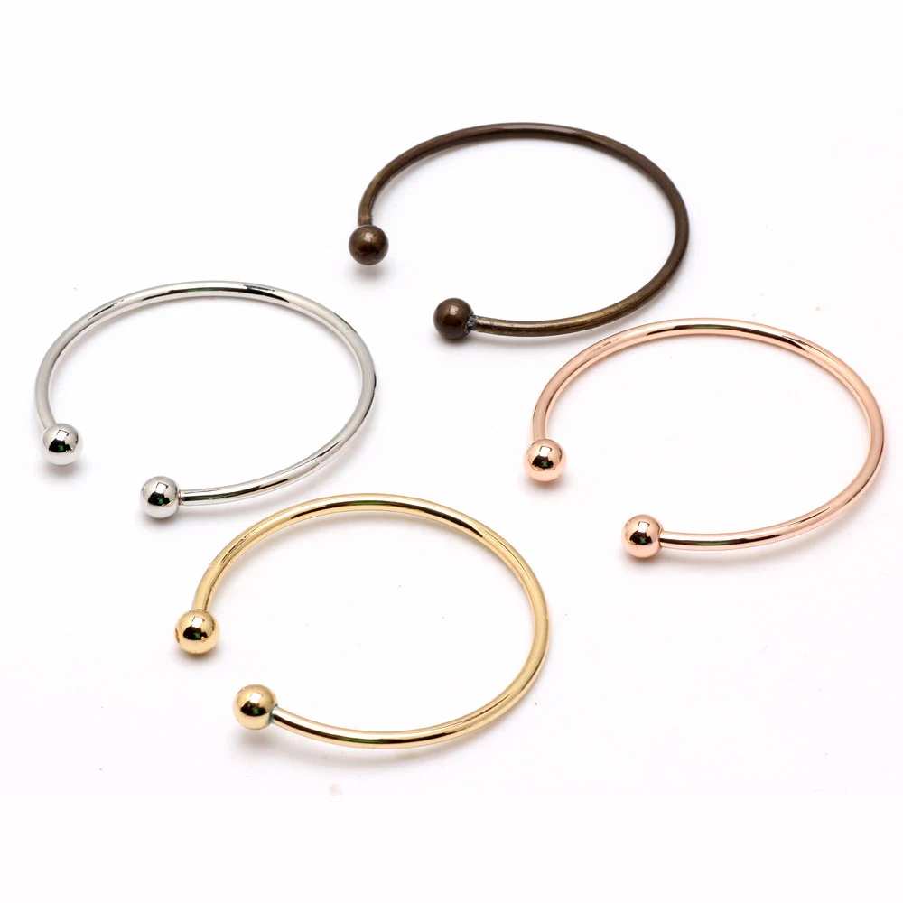 2pcs/lot 66MM Simple Vintage Rhodium/Bronze/KC gold/ Rose gold  DIY Bracelets European Beads Bracelet Jewelry making