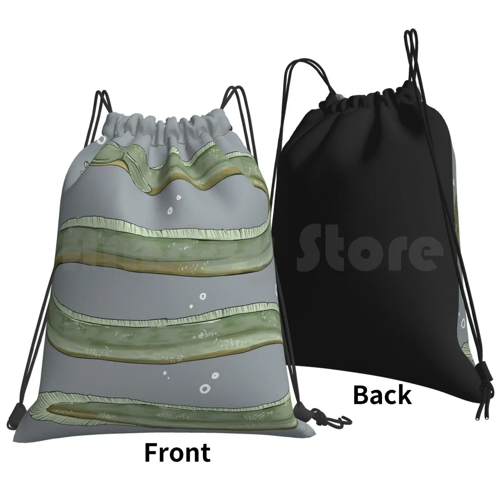 Quite Appeeling Backpack Drawstring Bags Gym Bag Waterproof Aal Eel Fish Fisch Meer Sea Animal Green Realistic Underwater