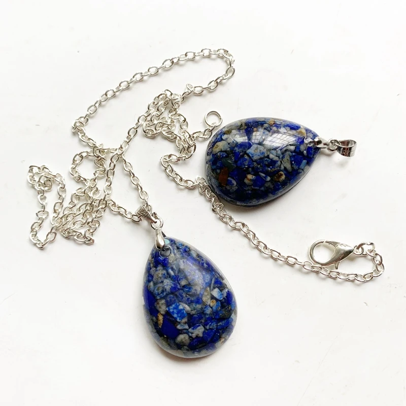 Lapis Lazuli Beads Chips Orgonite Energy Pendant Necklace Healing Natural StoneCrystal Necklace Jewelry Dropship