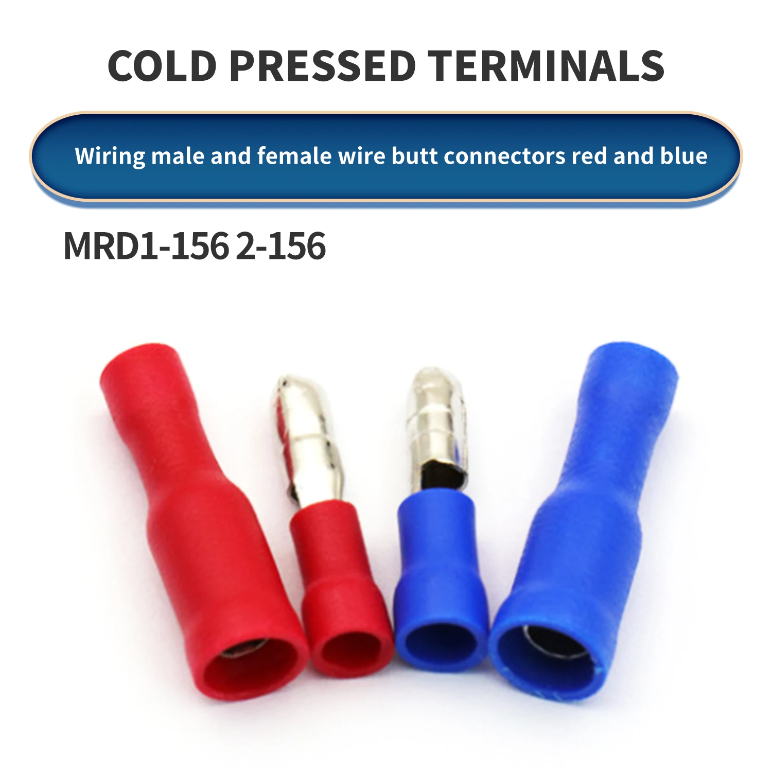 50 peças de vermelho e azul masculino e feminino bala isolado conector terminal de friso FRD1.25-156 FRD1-156 MPD1.25-156 MPD1-156
