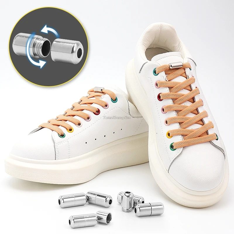 New Flat No Tie Shoe laces Elastic Laces without ties Shoelaces for Sneakers Kids Adult Quick Shoe lace Rubber Bands Shoestring