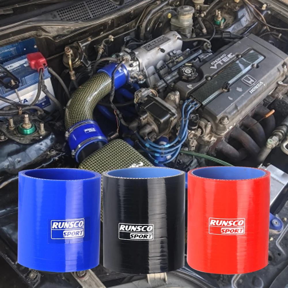 51/57/63/76/89มม.3ชั้น0องศาซิลิโคนตรงท่อ Intercooler turbo Intake ท่อ Coupler ท่อสำหรับ BMW/Audi/Honda สีดำ