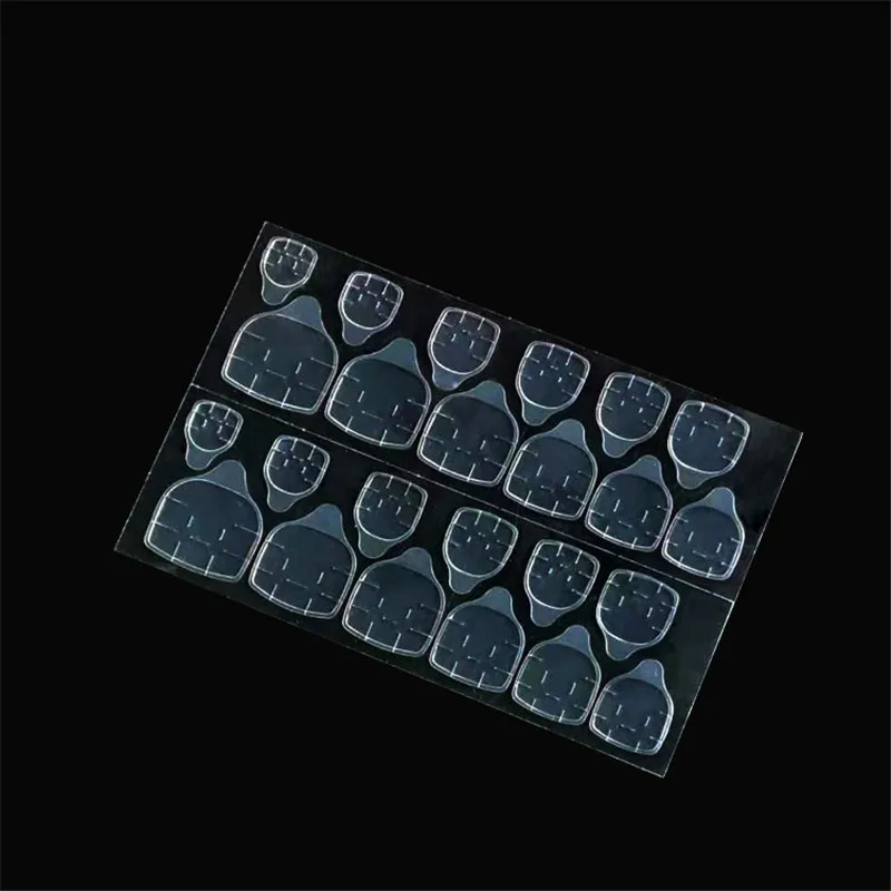 1 Stuk 8.1Cm * 7Cm Nep Nagels Sticker Transparant Dubbelzijdig Plakband Stickers Valse Nail Tips Uitbreiding stok Gereedschappen