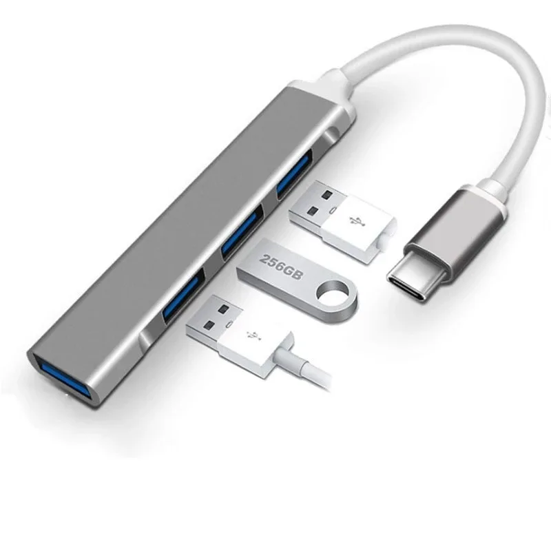 Mini hub usb c 3.0, adaptador tipo c 3.1 multiuso para macbook pro 15, ipad pro, huawei, matebook, laptop