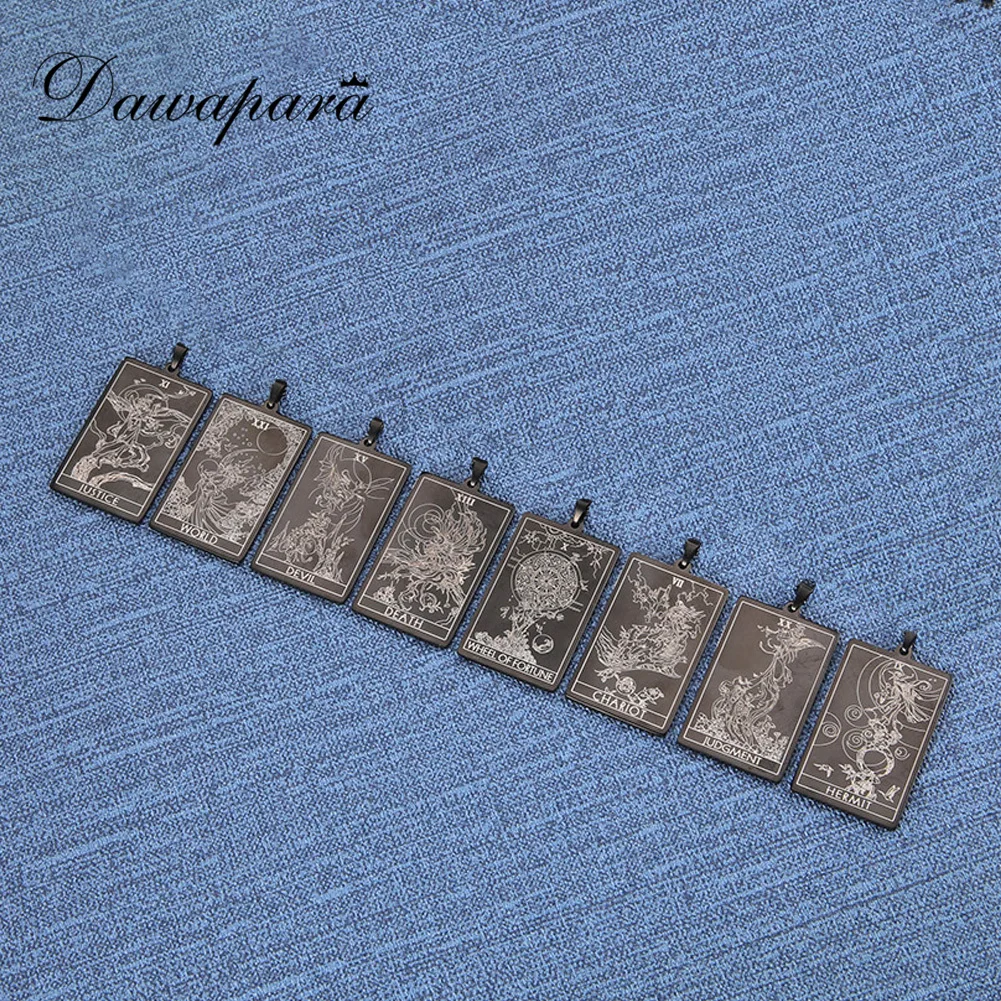 Dawapara The Major Arcana Tarot Cards Vintage Amulet Pendant for Necklaces Shadowscapes Tarot Accessories Stainless Steel