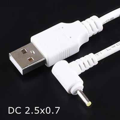 USB A męski na DC 2.0 0.6 2.5 3.5 1.35 4.0 1.7 5.5 2.1 5.5 2.5mm wtyczka zasilająca Jack typ A przedłużacz kabla biały