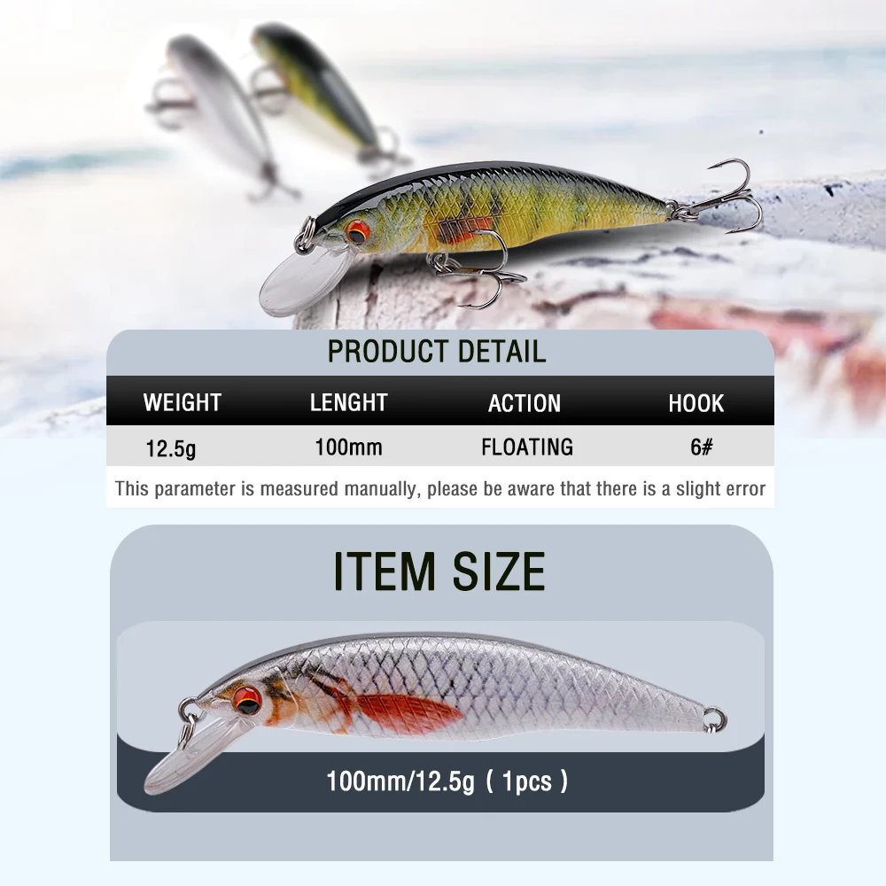 GOBASS 1PCS Crank Wobblers Crankbait Fishing Lure 100mm 12.5g Pesca Artificial Fishing Tackle Hard Baits Japan Minnow Swimbait