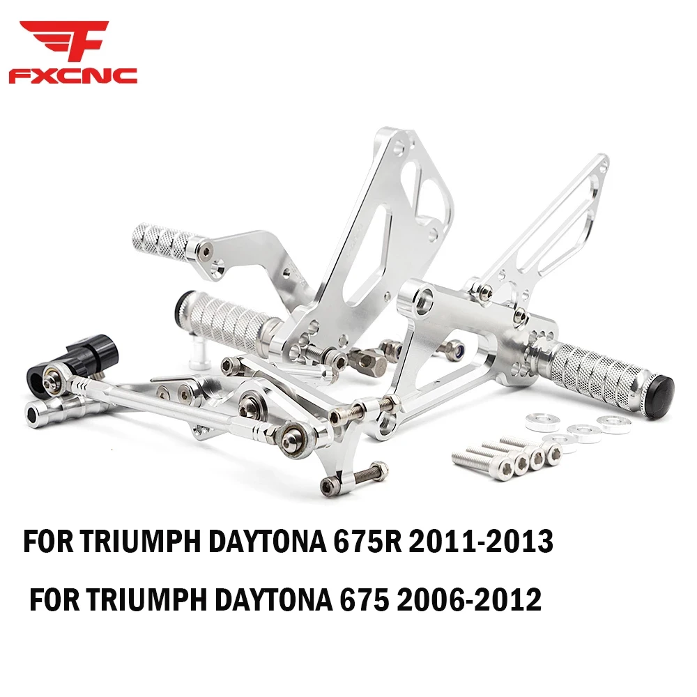 

For Triumph DAYTONA 675 Street Triple 2006 - 2012 CNC Adjustable Rear Sets Rearset Motorcycle Footrests Foot Rider Rest Pegs