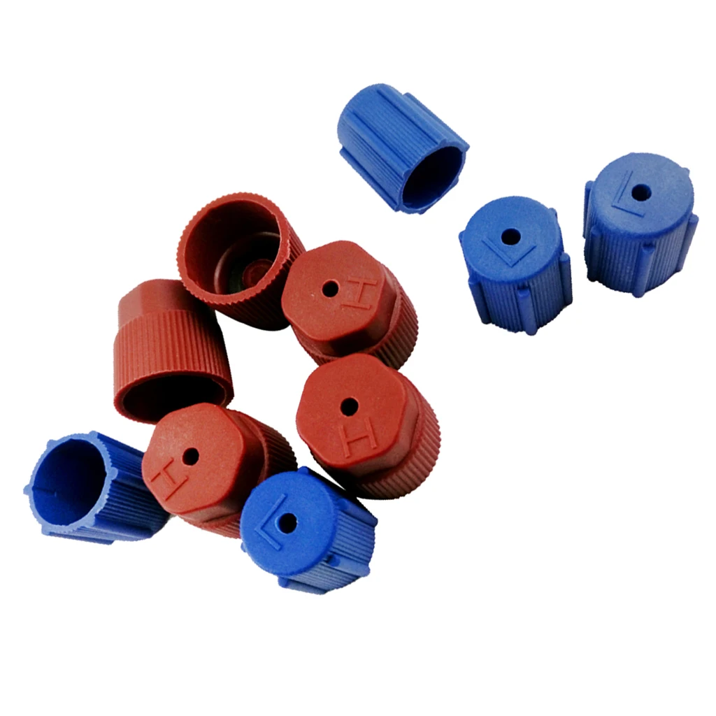 4/12 Pieces   Air Conditioning Service Port R134a Side Air Conditioner Cap 13mm Blue & 16mm Brown Conversion Kit Plastic