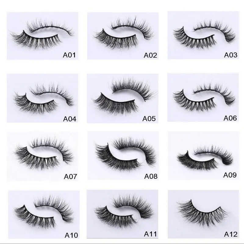 3D Mink Eyelashes Upper Real Mink Lashes Soft Natural False Eyelashes 1 pair Handmade Fake Eye Lashes Extension