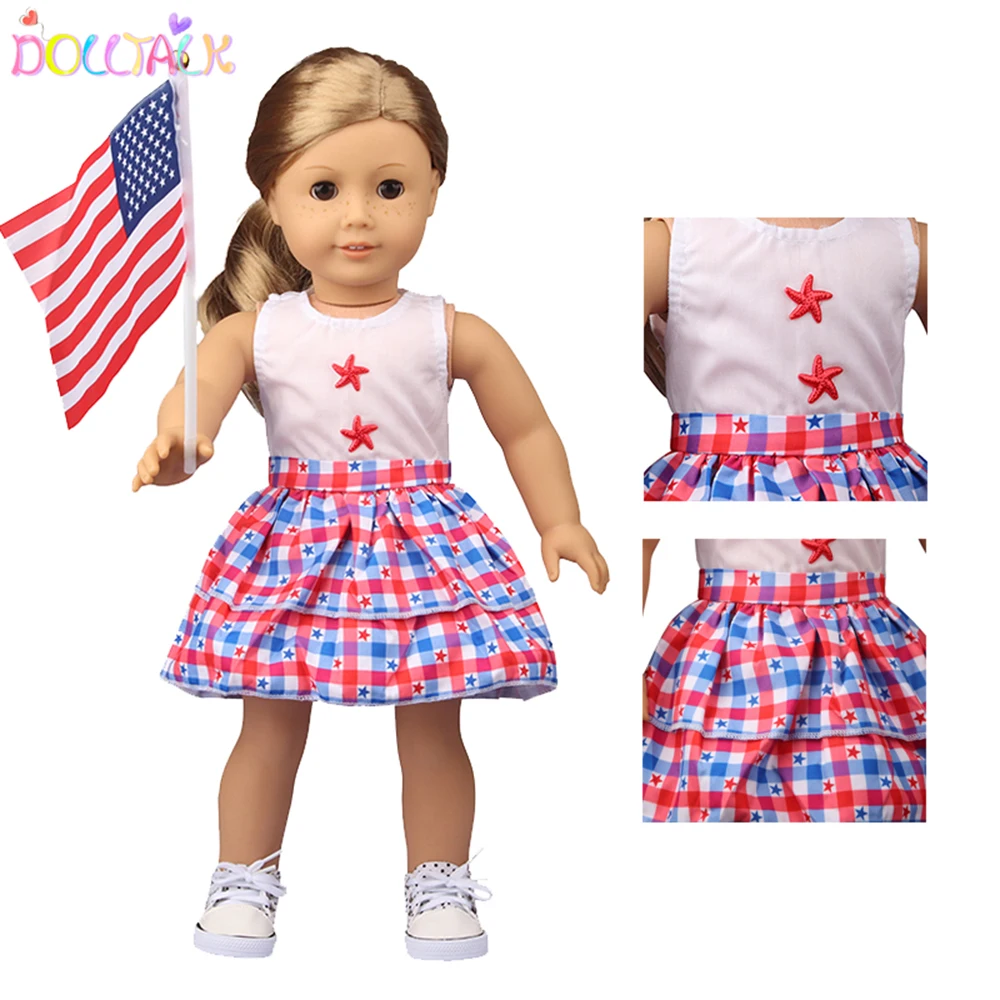 

Cute Colorful Stars Doll Clothes For 18 Inches Dolls New Dress Fit 43cm New Born And Russia DIY Doll Giirl's Gift