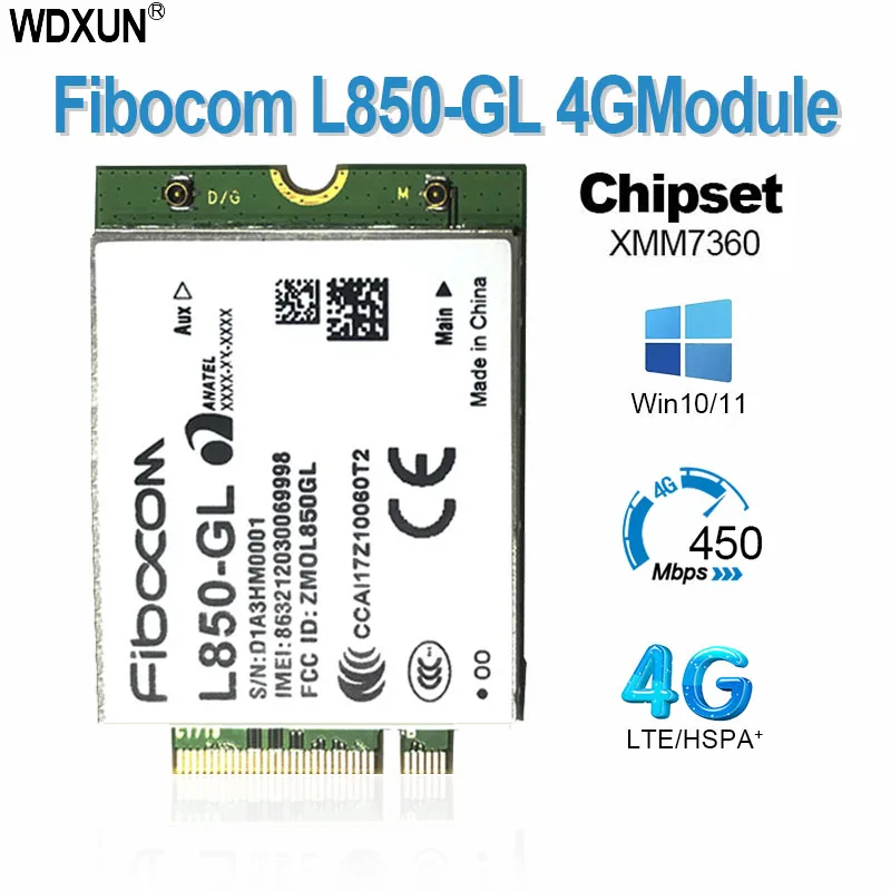 Fibocom L850-GL Full Netcom 4G Modul Nirkabel Downlink 450Mbps Unicom 3G/4G Mobile 4G Telekomunikasi