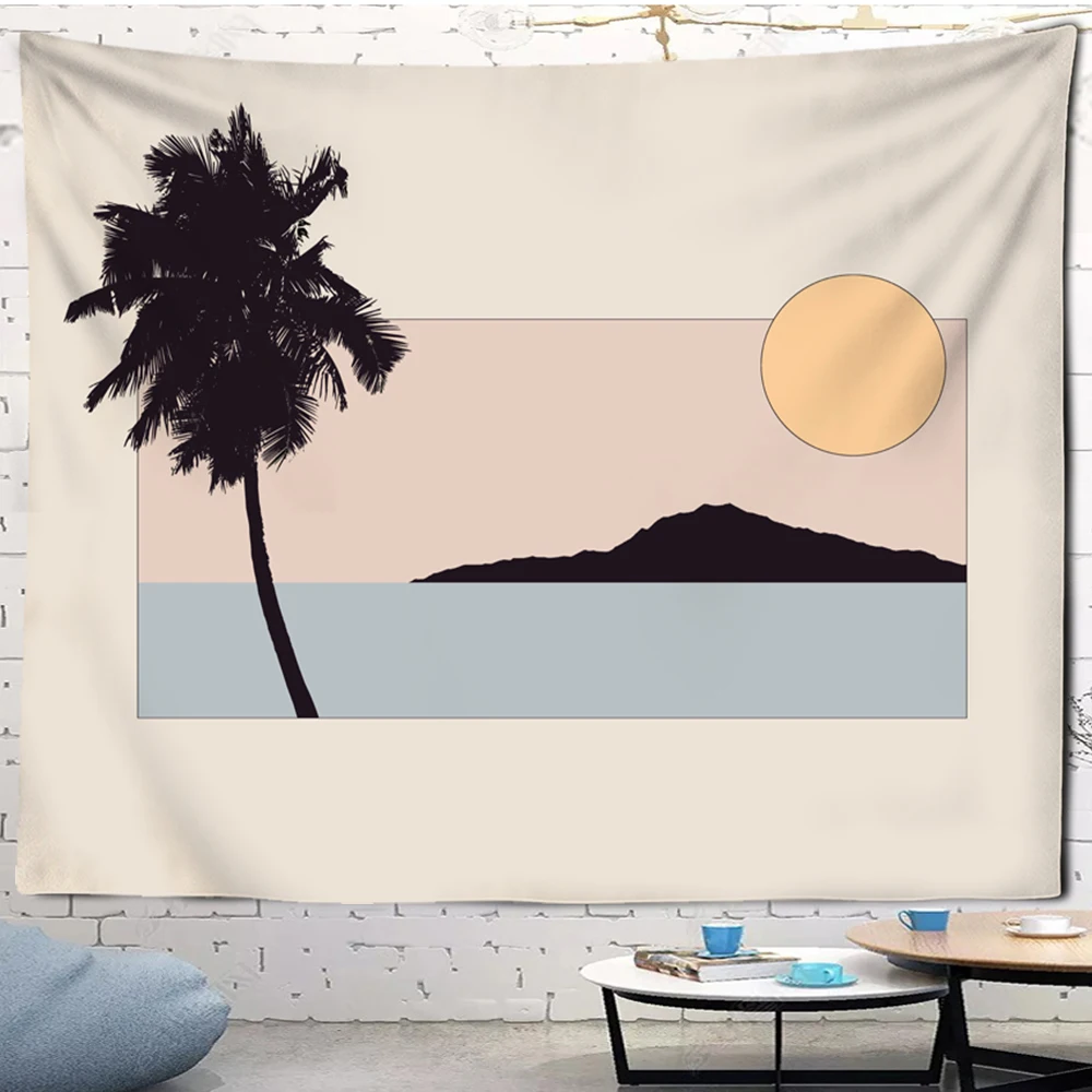 

Landscape Tapestry Misty Silhouettes Of Mountains Home Dorm Decor Big Tapestry Wall Hanging Blanket For Living Room Bedroom