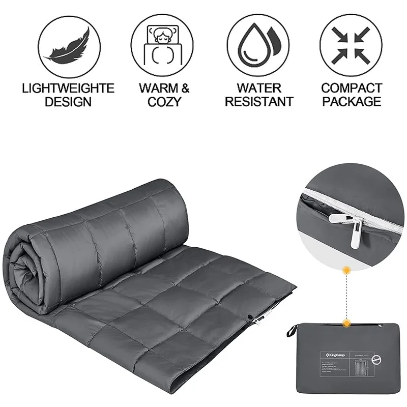 Down Camping Blanket - Outdoor Lightweight Packable Down Blanket Compact Water Resistant and Warm for Camping Hiking Travel