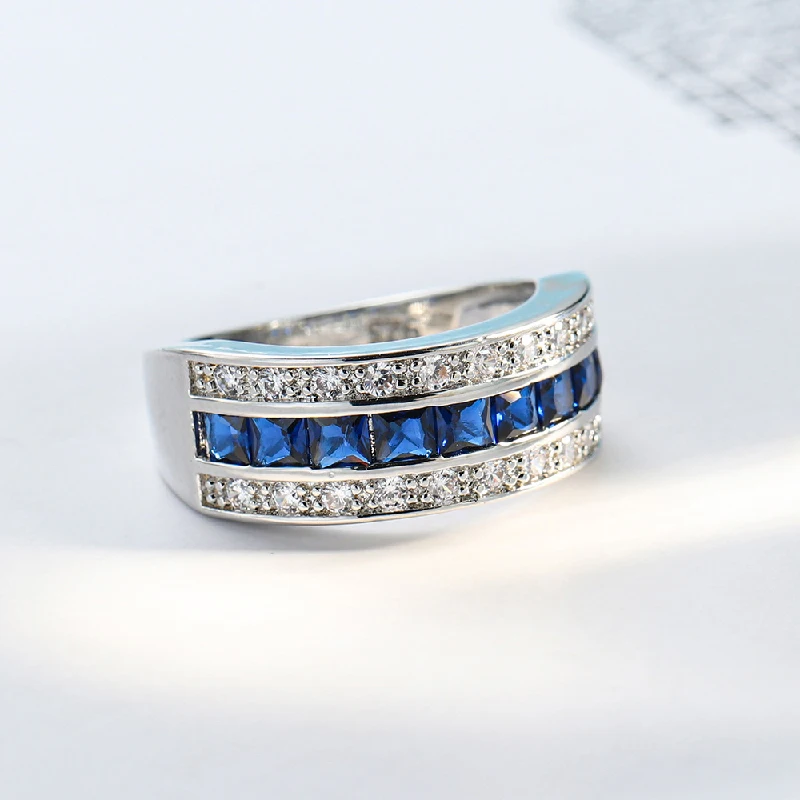 Fashion Ring for Men Women 925 Silver Jewelry with Zircon Gemstone Finger Rings Wedding Bridal Party Hand Accessories Wholesale