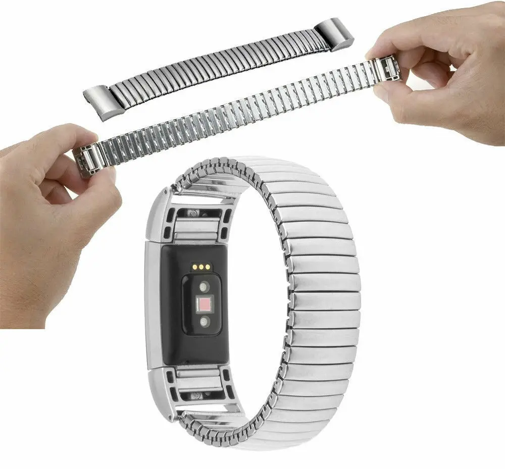 150mm Sturdy Durable Comfortable Stainless Steel Watchband Band Bracelet Strap For Fitbit Charge 2