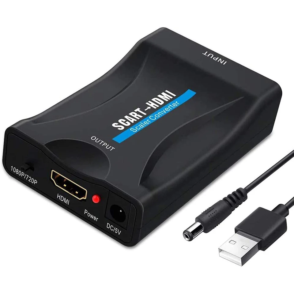 

Scart to HDMI Adapter Video Audio Converter Support HD 720P/1080P Output for HDTV Monitor Projector DVD Player to TV