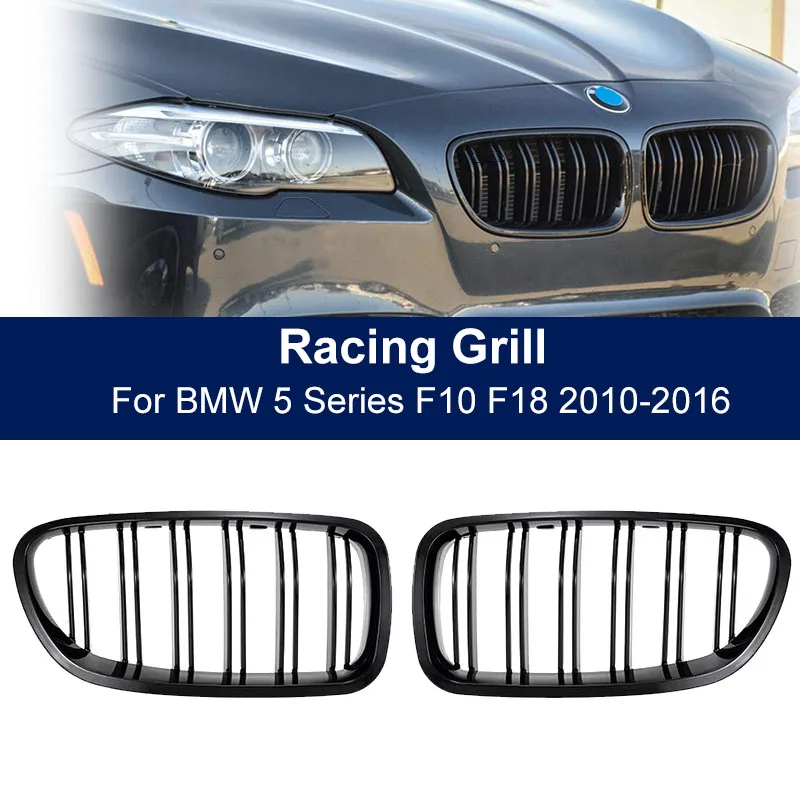 

Car Front Kidney Grille Grill For BMW 5 Series F10 F11 F18 520d 530d 540i 2010 2011 2012 2013 2014 2015 2016 Dual Slats Grill