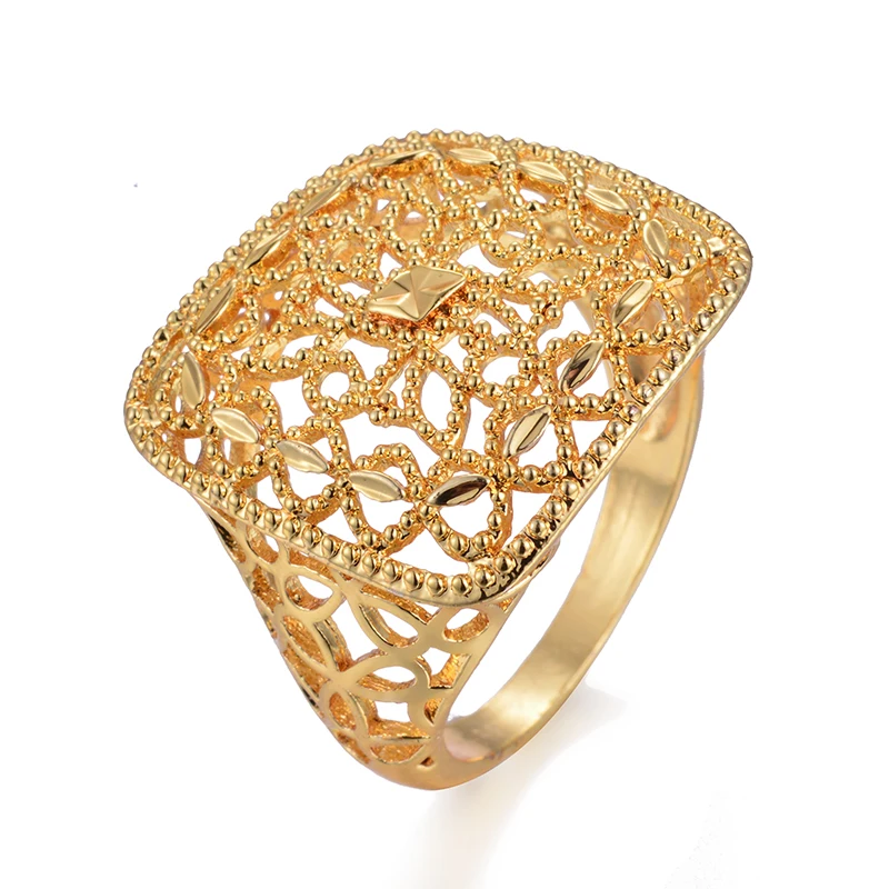 Wando Women Ring Gold Color and Brass Ethiopian Bride Wedding Ring Africa Jewelry/Arab Ring/Nigeria/Middle East