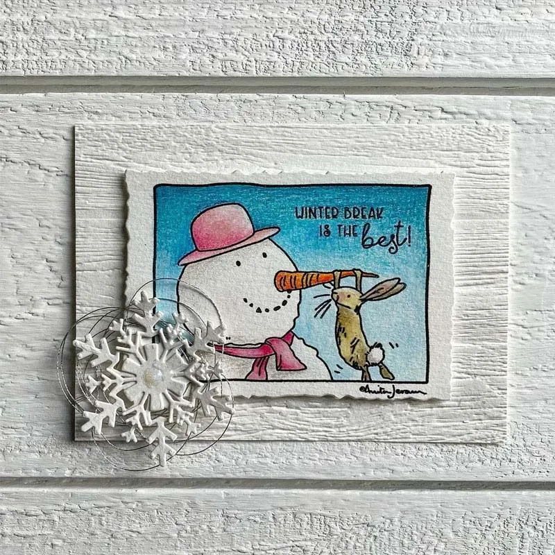 Szczęśliwego nowego roku mysz zima Snowman wykrojniki pasujące wyczyść znaczek karta DIY Album Making Scrapbooking rzemiosło wzornik