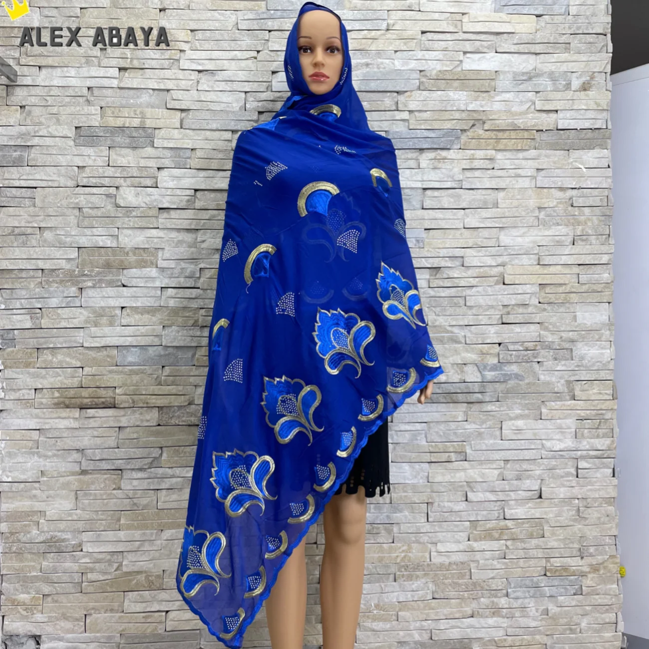 Bufanda bordada de algodón suave para mujeres musulmanas, pañuelo de moda, turbantes, Foulard, africano, femenino, hiyab interior, nuevo, AL053