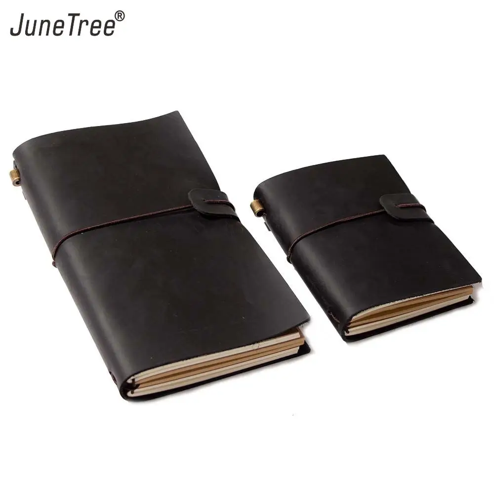 100% Genuine Leather Traveler\'s Notebook travel Diary Journal Vintage Handmade Cowhide Gift book black