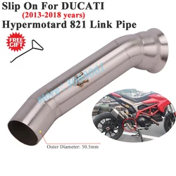 Slip On For DUCATI Hypermotard 821 2013 - 2018 Hyperstrada Motorcycle Exhaust Escape Modified Connection Middle Link Pipe 51mm