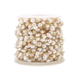 2M Stainless Steel 6mm Artficial Heart Pearl Chains For Eyeglasses Women Necklace Chain Jewelry Making