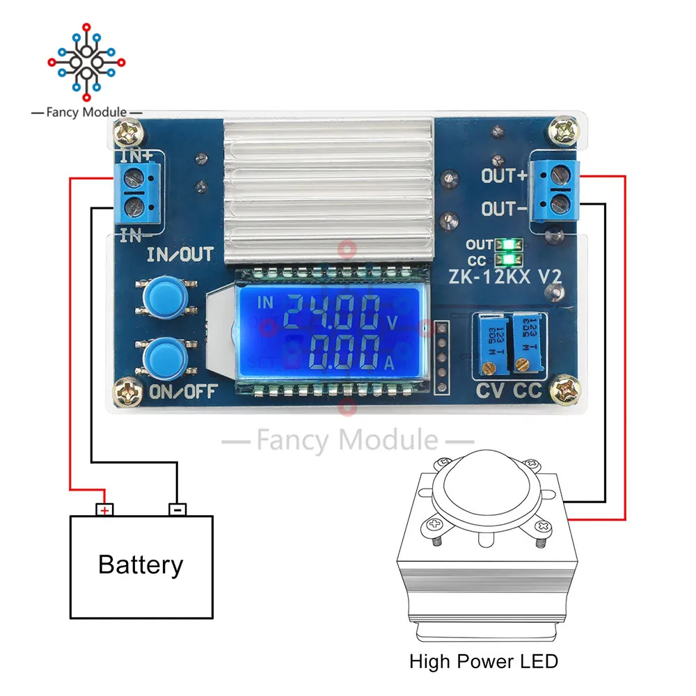 CC CV Buck Converter DC-DC 5.3V-32V to 1.2V-32V 12A 160W Step Down Power Supply Module Voltage Regulator LCD Transformer /w Case