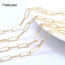 Jewelry Making Supplies 14K Real Gold Plated Brass Paperclip Chains Cable Chain For Jewelry Making DIY Necklace Bracelet Chains