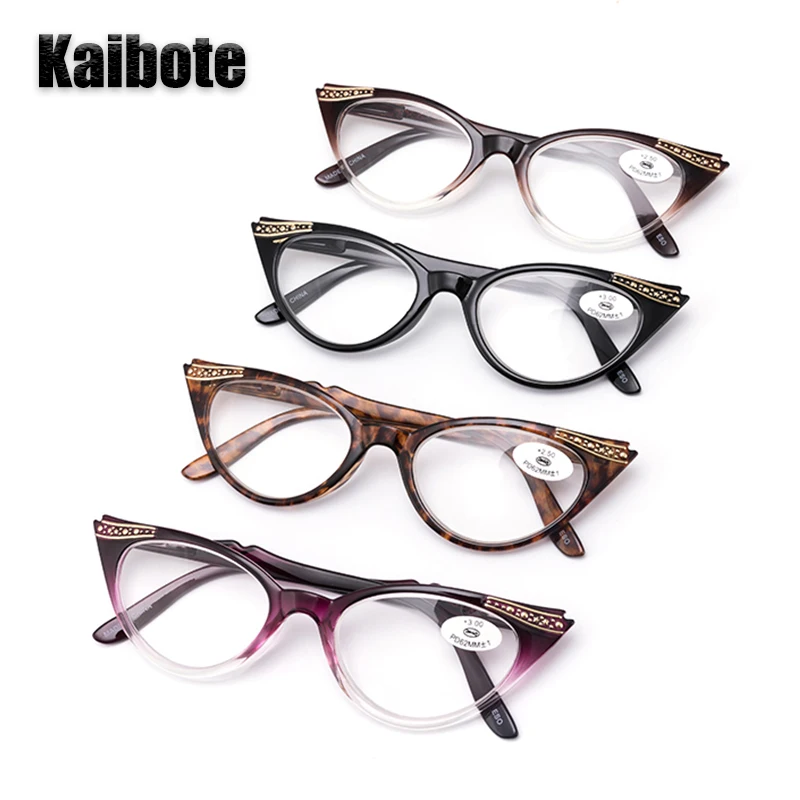 4 Pack Elegance Reading Glasses Cat Eye for Women High Quality Fashion Ladies Presbyopic Eyeglasses Reader Eyewear 1.00 - 3.50