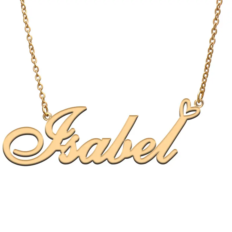 Collar de acero inoxidable con nombre de corazón de Elizabeth con amor para mujer, joyería con placa de identificación, colgante para mujer, madre, niño, niña, regalo