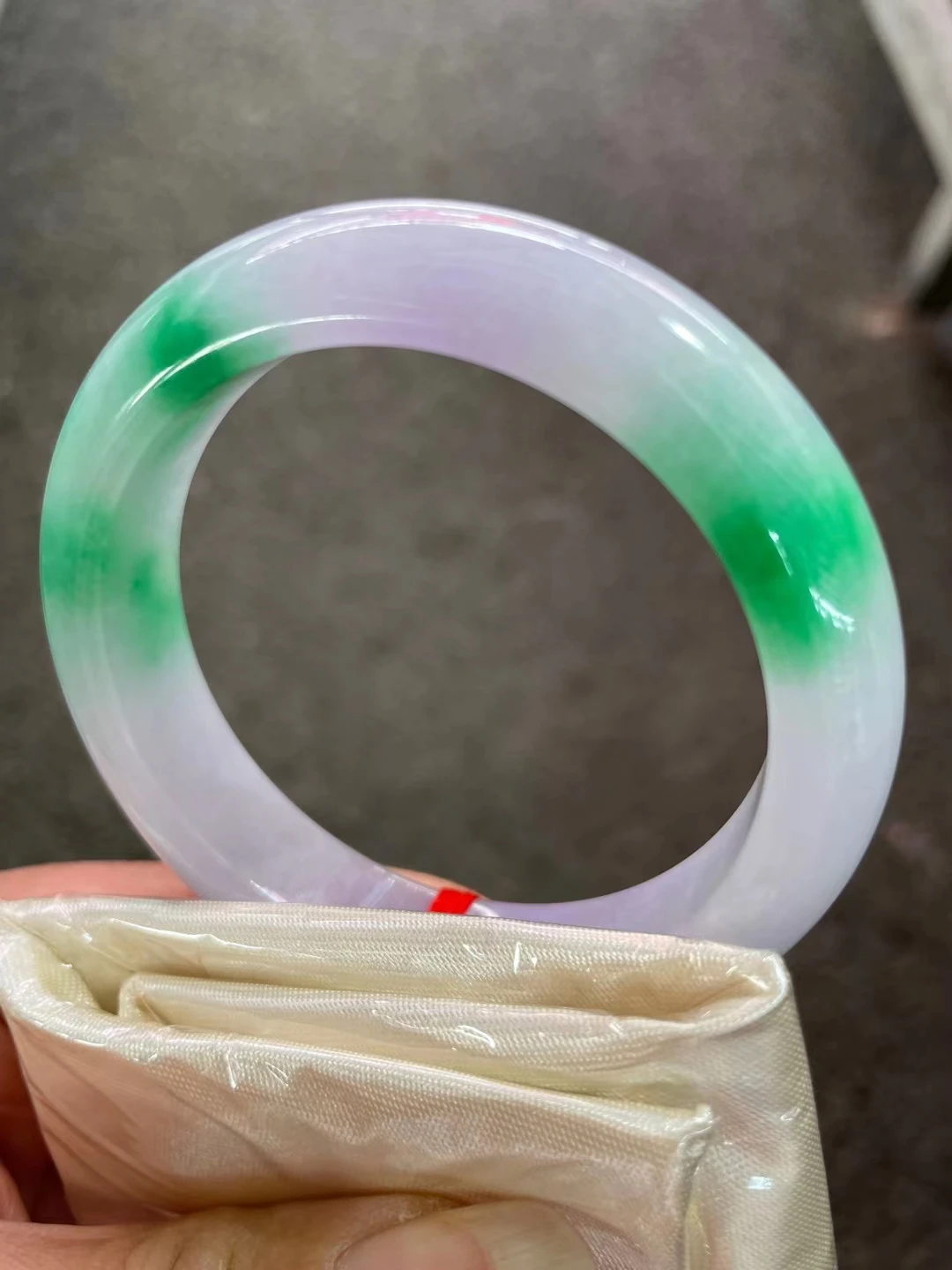 Perfect Beautiful Natural Jade Bracelet Green Purple White Three-color Interlaced Delicate Bangle Jewelry Lucky Accessories