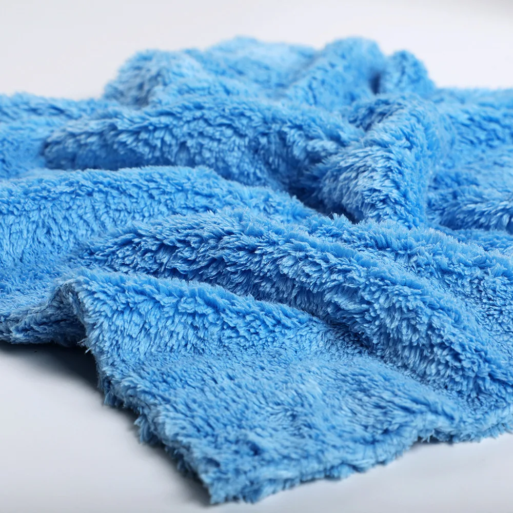 Microfiber Car Cleaning Towel Coral Fleece Edgeless water absorption Auto Washing Dry Blue Cloth Polishing Detailing Rag For Car