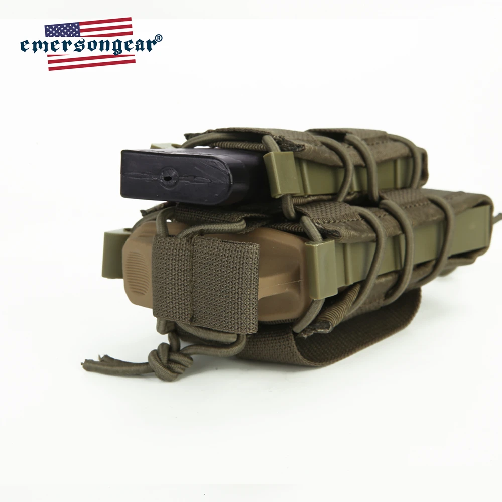 Emersongear Tactical Magazine Pouch Dual Decker MOLLE Open Top Rifle Pistol Mag Holder Hunting Airsoft Combat GearTraining Nylon