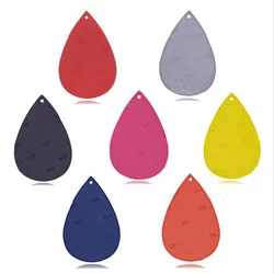 10pcs/lot New Fashion Red Black Leather Teardrop Charm Connectors For DIY Earrings Pendant Jewelry Making Handmade Accessories