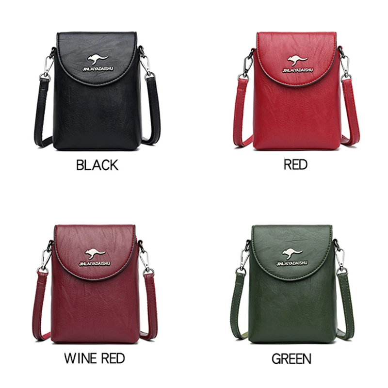 Fashion Small Shoulder Bag for Smartphone Ladies Mobile Phone Bag Zipper Flap Famous Brand Soft Leather Crossbody Bags for Women