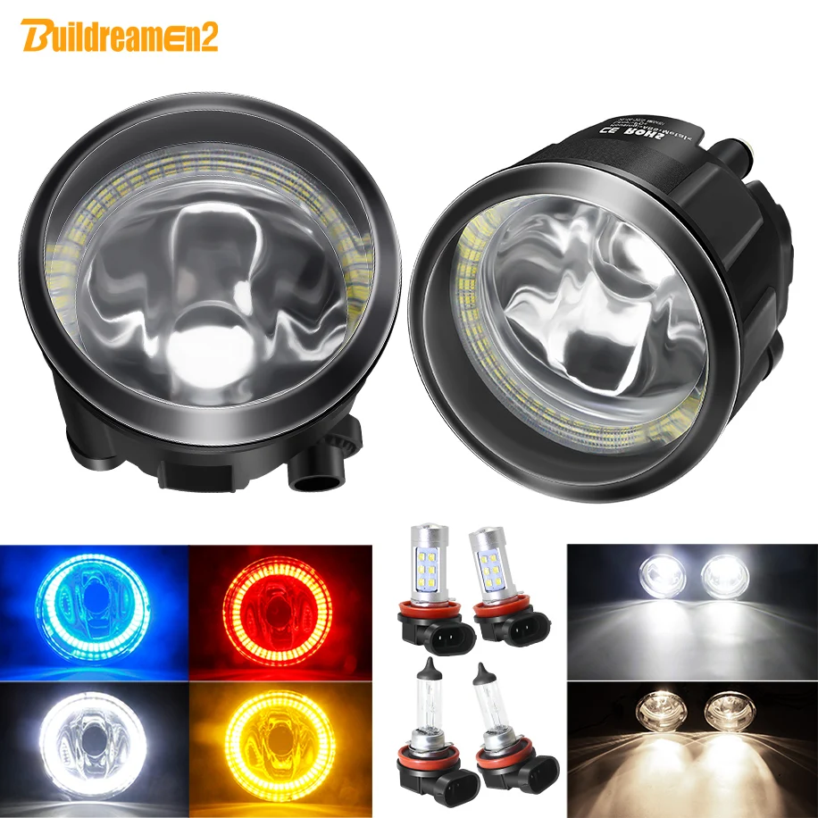 Angel Eye Fog Light Assembly H11 Car Front Bumper Fog Lamp Halo Ring DRL For Infiniti G G25 G37 QX QX70 QX56 QX50 QX80 Q Q60 Q70