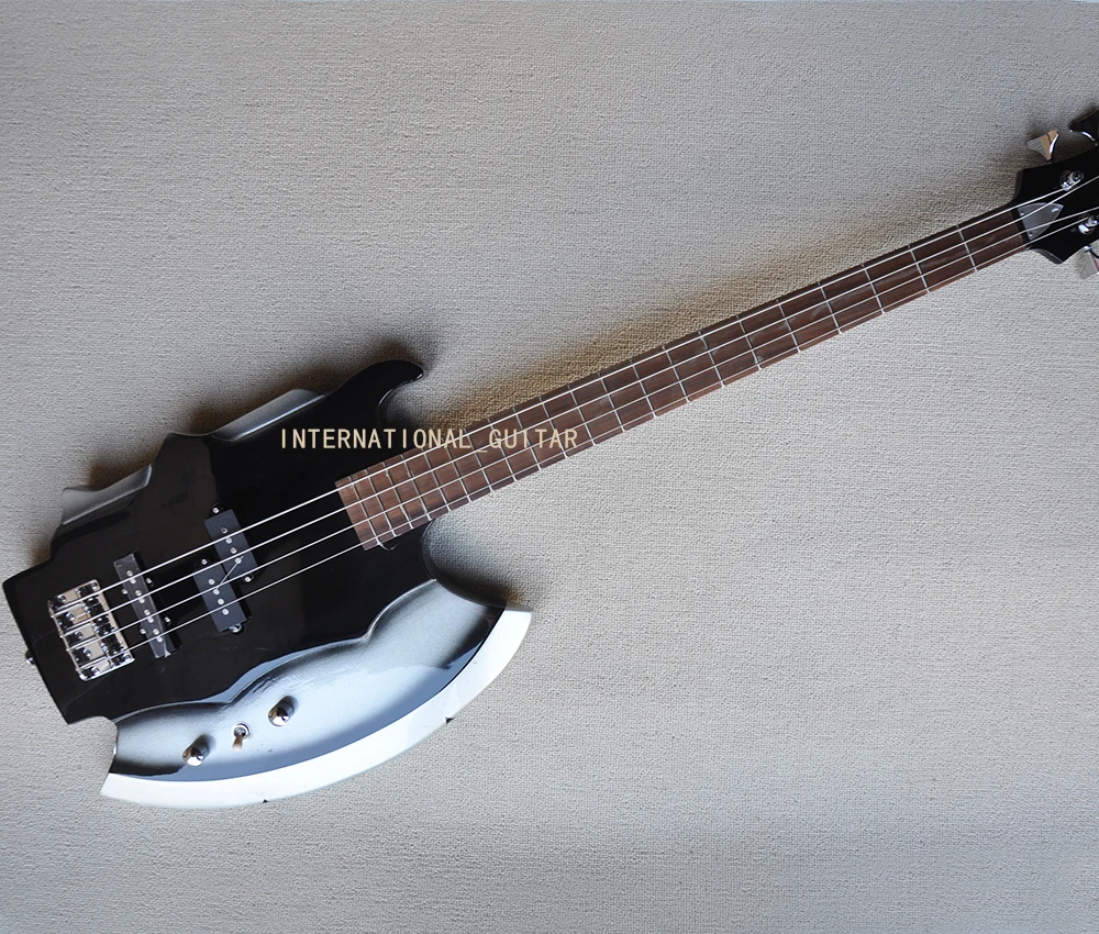 4 Strings Axe Shaped Electric Bass with 21 Frets,Rosewood Fretboard