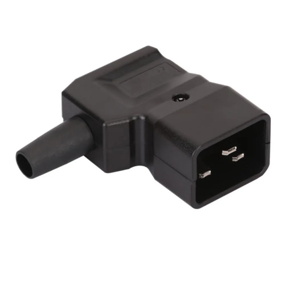 Straight Elbow Black Copper 16A 250V IEC320-C19 C20 male female assembled wiring power plug socket PDU UPS chassis server plug