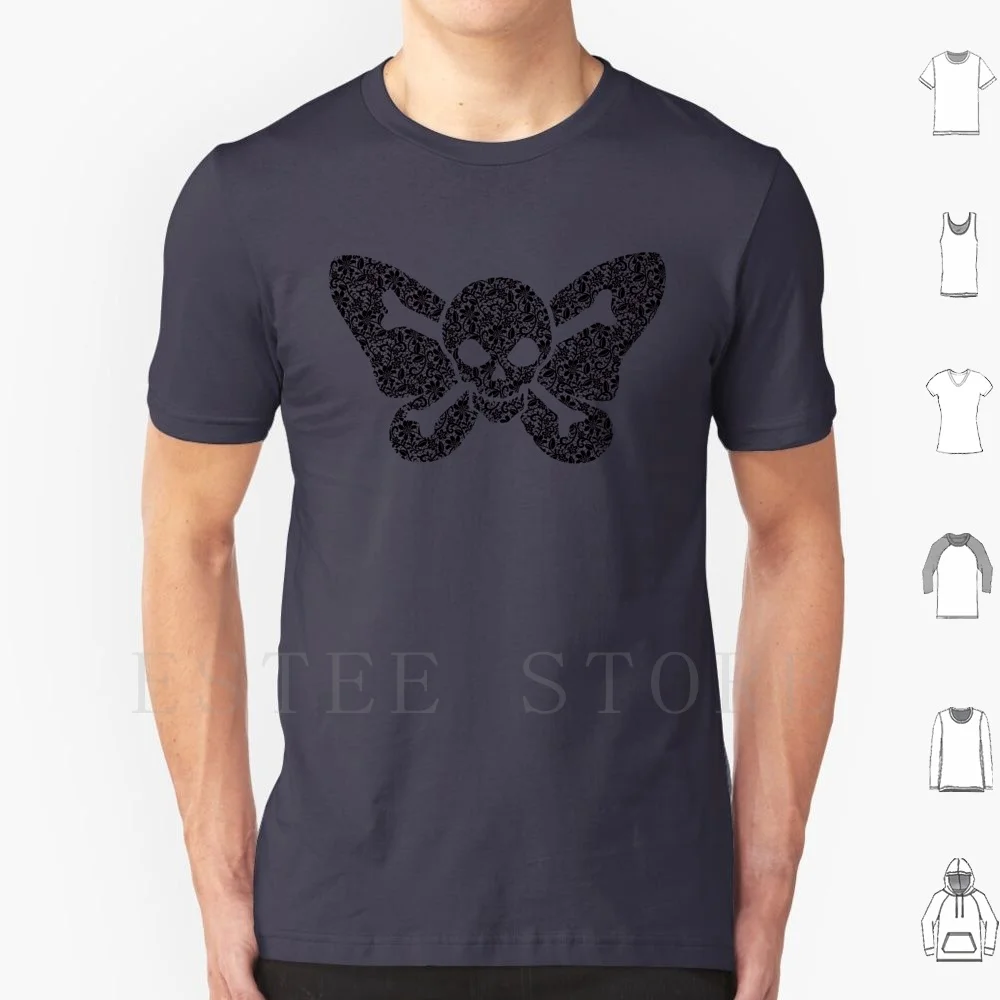 Lacey Skull T Shirt DIY Big Size 100% Cotton Skull Skull And Crossbones Jolly Roger Lace Sugar Skull