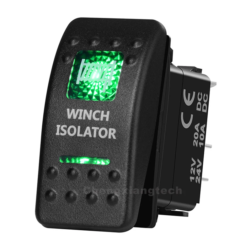 Waterproof Rocker Switch 12V/24V Green LED ON-OFF & ON-OFF-ON Direct Replacement for Narva/Carling Switches